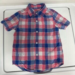 The Children's Place Pink and Blue Plaid Button Down Shirt